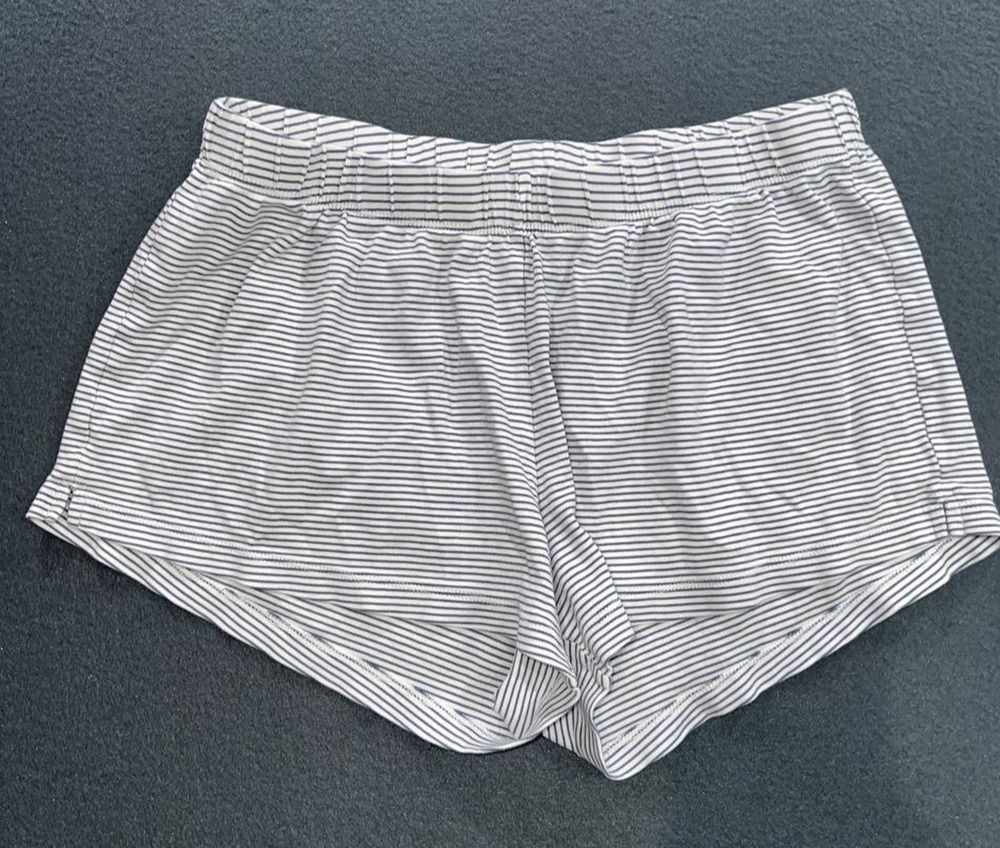Lake Hotty Hot Hype Stripe Raceway Y2K pima cotton Gray Shorts M A009096